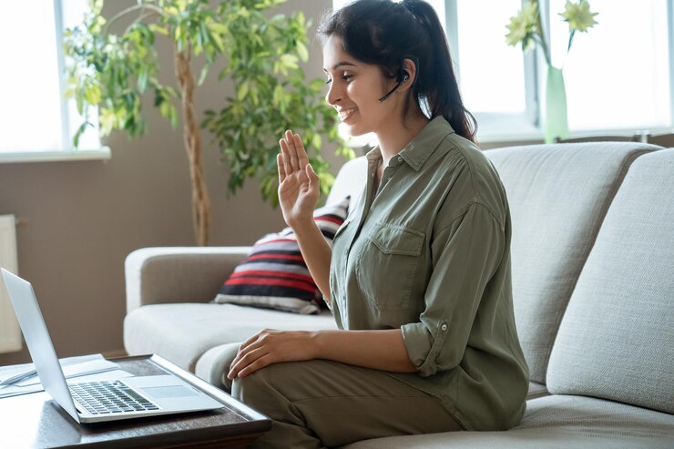 Happy indian woman online
