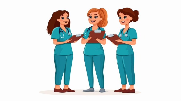 Professional Femae nurse with clipboard