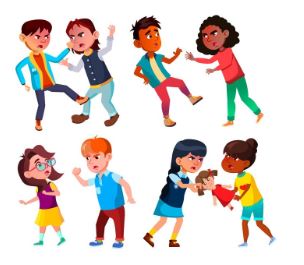 An illustration of - siblings - fighting - with each other