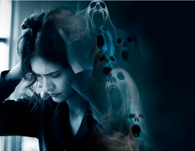 A lady suffering from some trauma