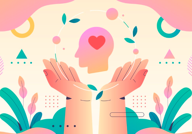 An illustration of caring brain health