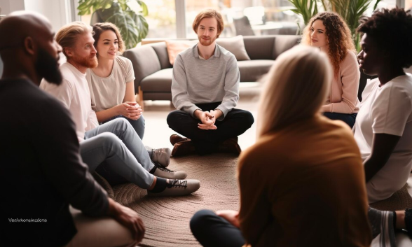 People participating in Group therapy session