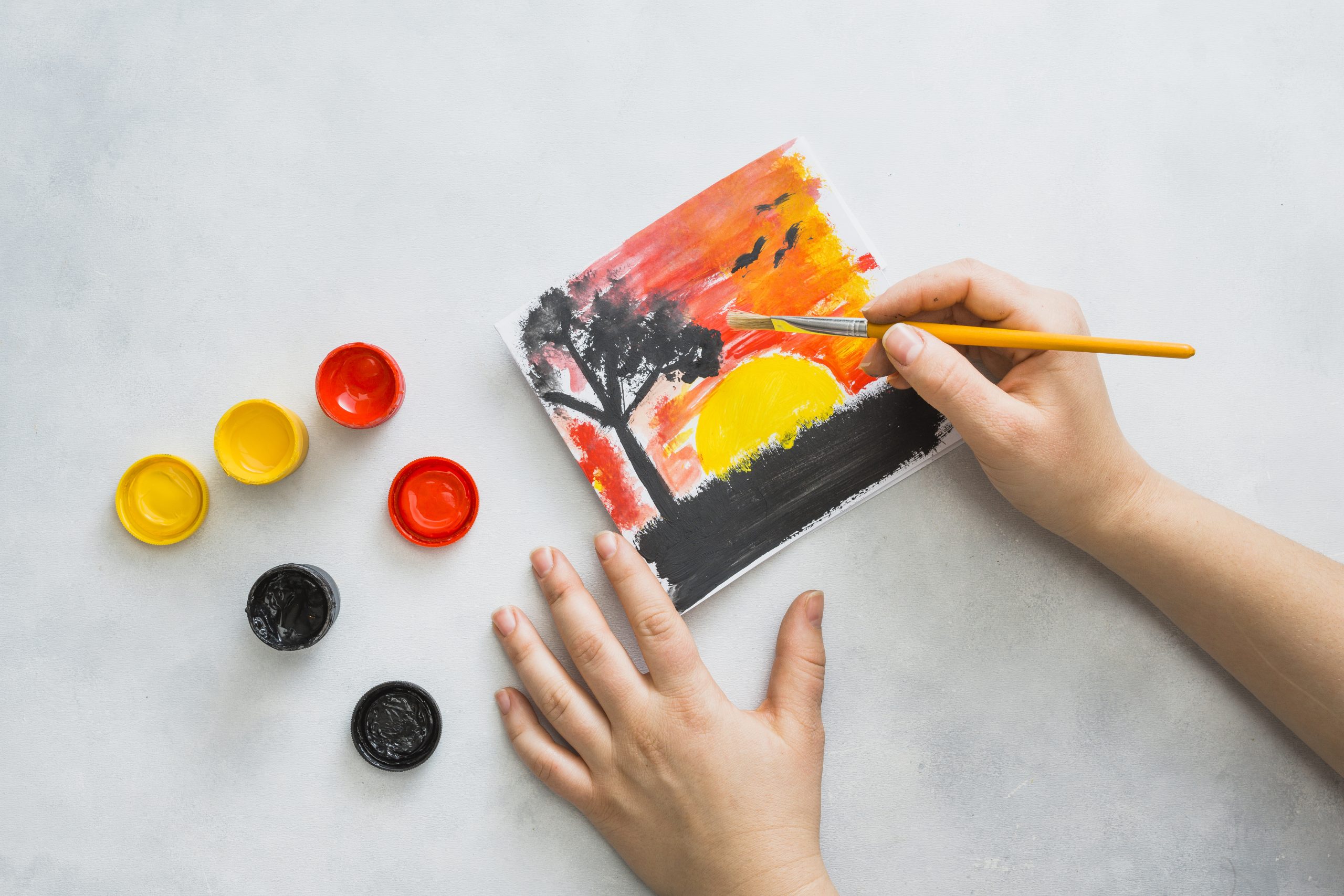Indian child participating in a guided drawing activity